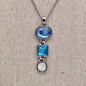 Lia Sophia Blue & Silver Rhinestone Necklace